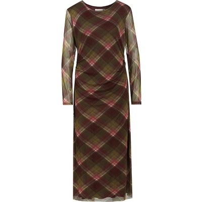Damen Maxikleid mit Karo-Muster