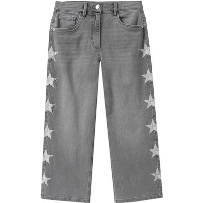 Mädchen Wide-Leg-Jeans mit verstellbarem Bund