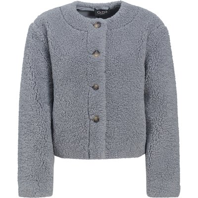 Damen Teddyjacke mit Knopfleiste