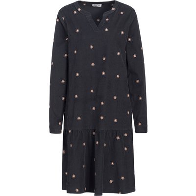 Damen Cord-Kleid mit Stickereien