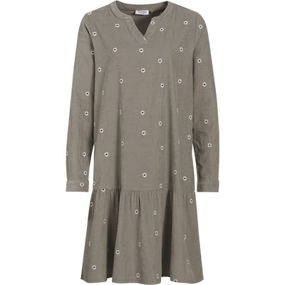 Damen Cord-Kleid mit Stickereien
