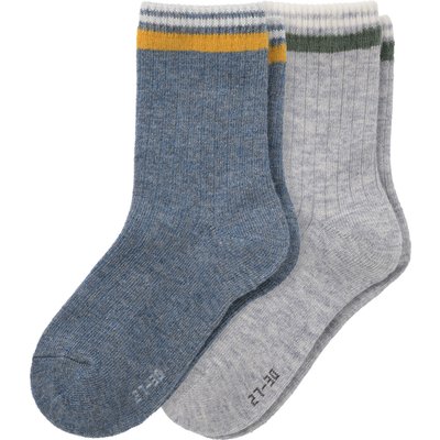 2 Paar Jungen Socken mit Woll-Anteil
