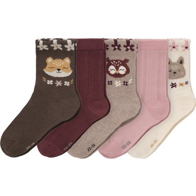 5 Paar Madchen Socken im Design-Mix
