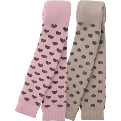 2 Mädchen Frottee-Leggings mit Effektgarn