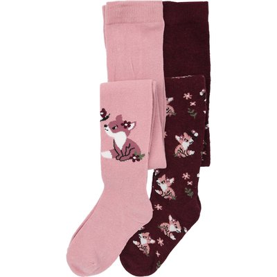 2 Mädchen Strumpfhosen mit Fuchs-Motiven