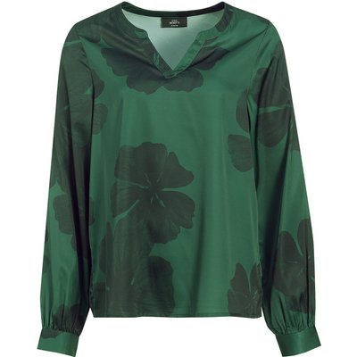 Damen Satinbluse mit Allover-Print