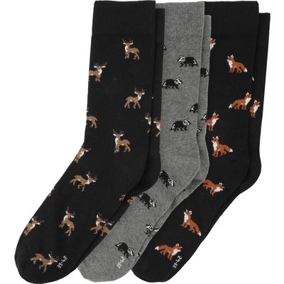 3 Paar Herren Socken mit Tier-Motiven