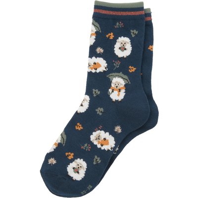 1 Paar Damen Socken mit Schaf-Motiv