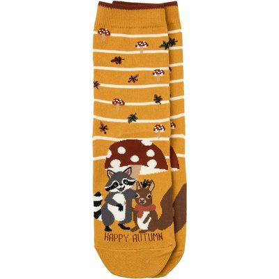 1 Paar Damen Socken mit Waldtier-Motiv