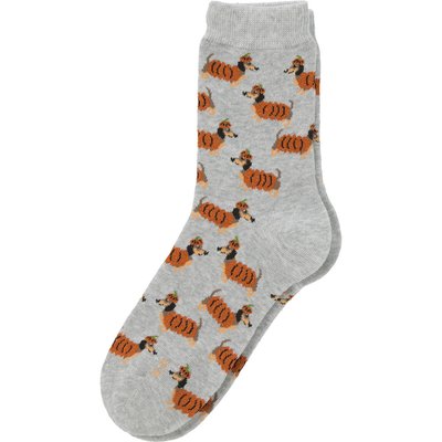 1 Paar Damen Socken mit Dackel-Motiven