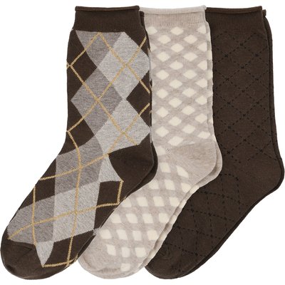 3 Paar Damen Socken im Muster-Mix