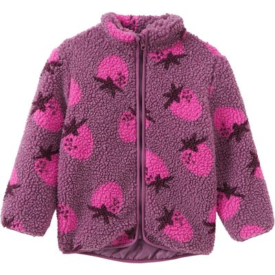 Mädchen Teddyjacke mit Erdbeer-Motiven