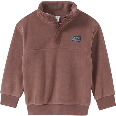 Jungen Fleeceshirt mit Troyerkragen