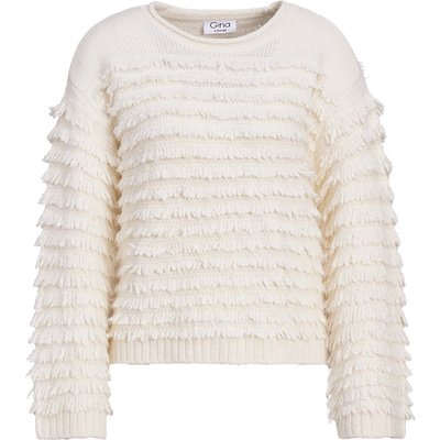 Damen Strickpullover mit Feder-Optik