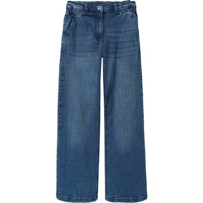 Mädchen Wide-Leg-Jeans mit verstellbarem Bund