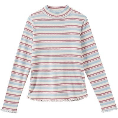 Mädchen Langarmshirt mit Wellenbündchen