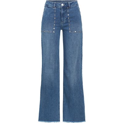 Damen Wide-Leg-Jeans mit Nieten Applikation