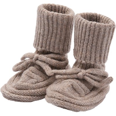 1 Paar Newborn Strickschühchen mit Schnürung