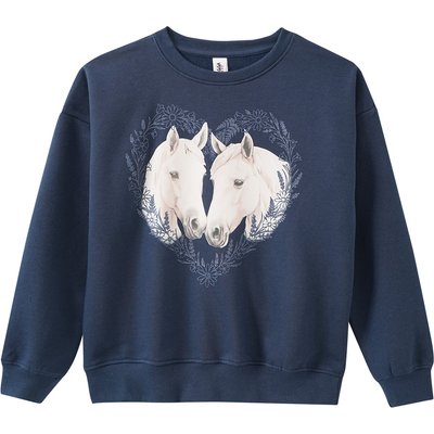 Mädchen Sweatshirt mit Pferde-Motiv