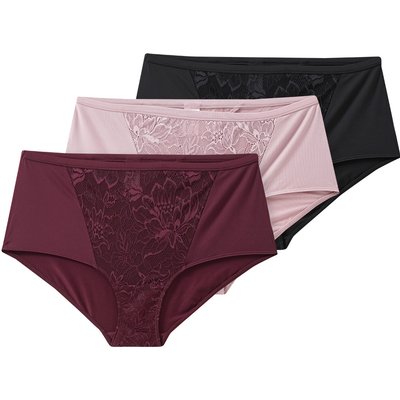 3 Damen Pantys mit Spitzeneinsatz