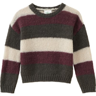 Kinder Woll-Strickpullover mit Blockstreifen