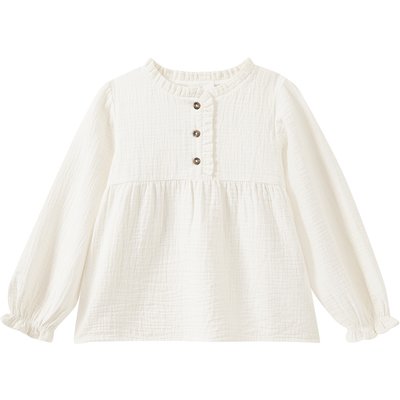 Mädchen Musselin-Bluse mit Rüschenkragen