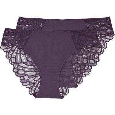 2 Damen Slips mit Spitze