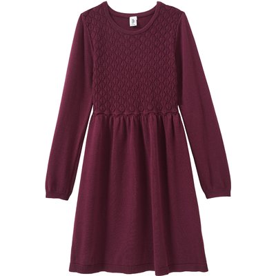 Mädchen Strickkleid mit Wabenstruktur
