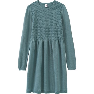 Mädchen Strickkleid mit Wabenstruktur