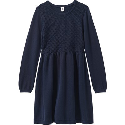 Mädchen Strickkleid mit Wabenstruktur