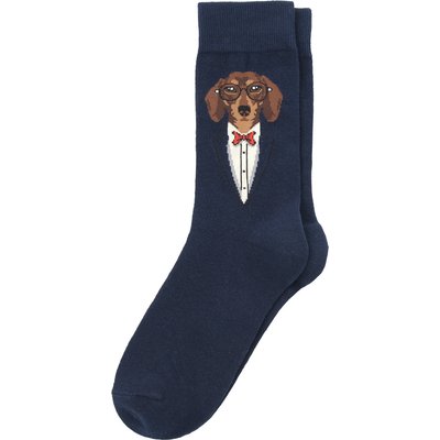 1 Paar Herren Socken mit Dackel-Motiv