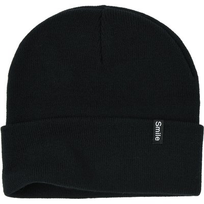 Damen Strickmütze mit kleinem Aufnäher