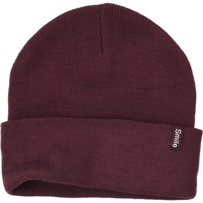 Damen Strickmütze mit kleinem Aufnäher