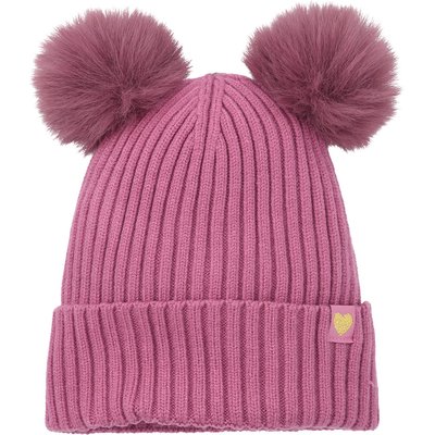 Mädchen Strickmütze mit zwei Pompons