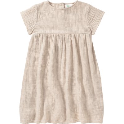 Mädchen Musselin-Kleid mit Teilungsnaht