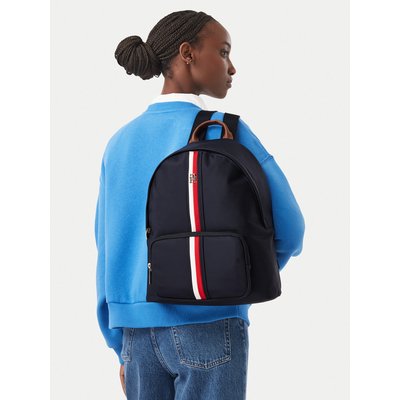 Rucksack Tommy Hilfiger Popette Dome Backpack Corp AW0AW19243 Dunkelblau