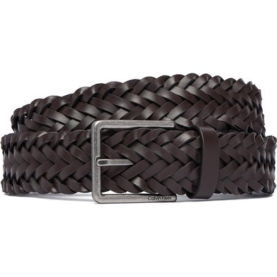 Gürtel Calvin Klein Warmth Buckle Woven 35Mm Fixed - LV04D7061G Dunkelbraun