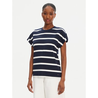 Tommy Hilfiger T-Shirt Gold Button WW0WW45628 Dunkelblau Regular Fit