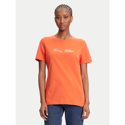 Tommy Hilfiger T-Shirt Script WW0WW45746 Orange Regular Fit