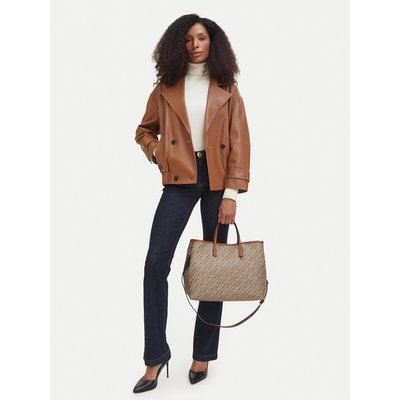 Handtasche Tommy Hilfiger Th Monoplay Satchel AW0AW19173 Beige
