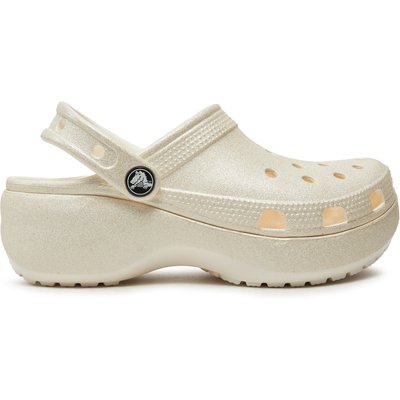 Pantoletten Crocs Classic Platform Glitter Clog W 207241 Écru