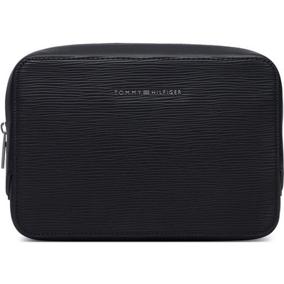 Kosmetiktasche Tommy Hilfiger Th Business Saffiano Washbag AM0AM14803 Schwarz