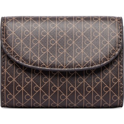 Geldbörse Calvin Klein Emblem Aop Flap Coin Wallet LV04F1226G Braun