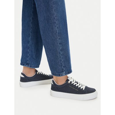 Sneakers aus Stoff Tommy Hilfiger Th Foxing Platform Washed Canvas FW0FW09172 Blau