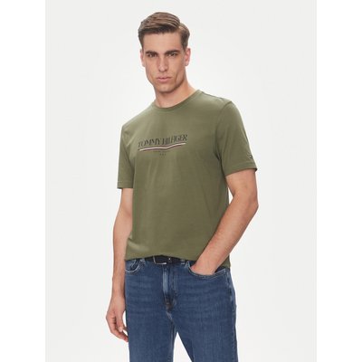 Tommy Hilfiger T-Shirt Brand Love MW0MW40324 Grün Regular Fit