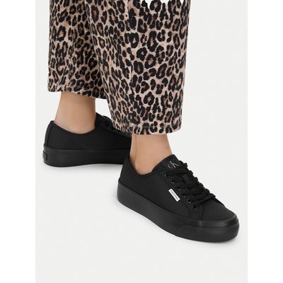 Sneakers Calvin Klein Vulc Flatform Lace Up Moire YW0YW02012 Schwarz