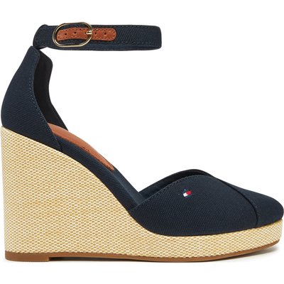 Halbschuhe Tommy Hilfiger Flag High Wedge Espad Closed Toe FW0FW08494 Dunkelblau