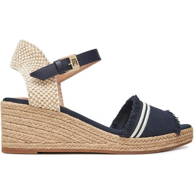Espadrilles Tommy Hilfiger Fringe Canvas Medium Wedge FW0FW08879 Dunkelblau