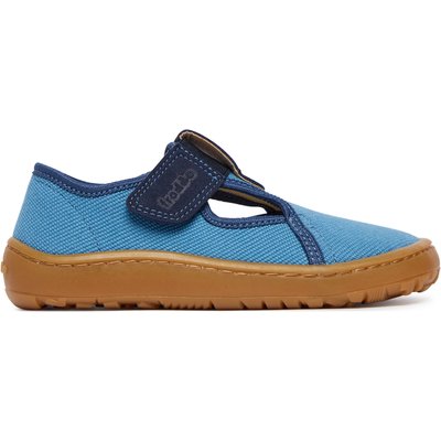 Hausschuhe Froddo Barefoot Canvas T-Bar G1700439-1 S Blau