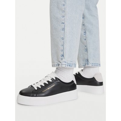 Sneakers Tommy Hilfiger Th Feminine Platform Monogram FW0FW09594 Schwarz